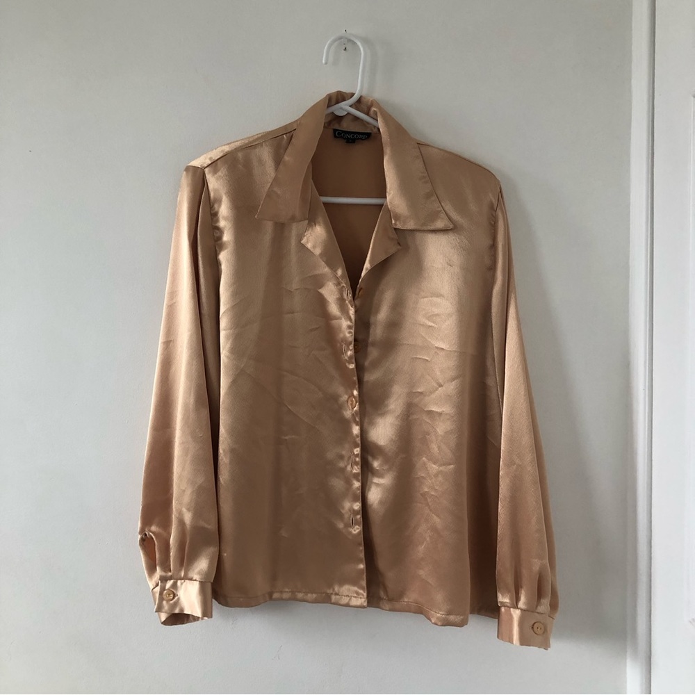 Gold button down dress shirt